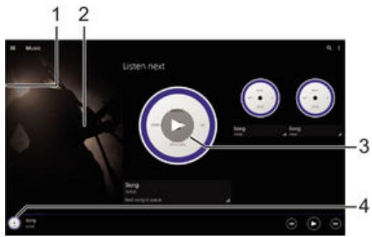 SONY XPERIA Z4 TABLET (SGP711), XPERIA Z4 SGP712 - Écran d'accueil de la musique - 1