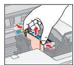 EPSON STYLUS DX4000 - Removing and Installing Ink Cartridges • Retrait et installation des cartouches d'encre • Tintenpatronen entnehmen und einsetzen • Cartridges verwijderen en installeren - 3