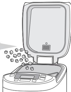 PANASONIC SD-2500WXE - Ajouter des ingrédients supplémentaires au pain ou à la pâte - 2