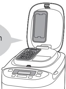 PANASONIC SD-2500WXE - Hinzugeben von zusätzlichen Zutaten zum Brot oder Teig - 1