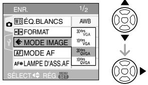 PANASONIC LUMIX DMC-FX12 - Appuyez sur / pour selectionner [MODE IMAGE], puis appuyez sur  . - 1