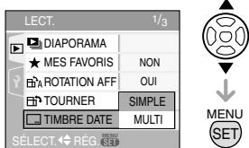 PANASONIC LUMIX DMC-FX12 - Appuyez sur / pour sélectionner [SIMPLE] ou [MULTI] puis appuyez sur [MENU/SET]. - 1
