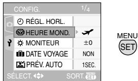 PANASONIC LUMIX DMC-FX12 - Réglage du lieu de destination (Effectuez les étapes 1, 2 et 3.) - 3