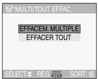 PANASONIC LUMIX DMC-FX12 - Appuyez sur / pour selectionner [EFFACEM. MULTIPLE] ou [EFFACER TOUT], puis appuyez sur [MENU/SET]. - 1