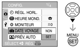 PANASONIC LUMIX DMC-FX12 - Réglage de la date de voyage - 1