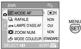 PANASONIC LUMIX DMC-FX12 - Appuyez sur [MENU/SET] pour effectuer le réglage. - 1