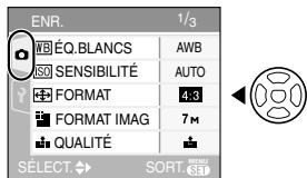 PANASONIC LUMIX DMC-FX12 - Appuyez sur sur un écran de menu. - 1