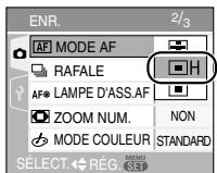 PANASONIC LUMIX DMC-FX12 - Appuyez sur / pour sélectionner le réglage. - 1