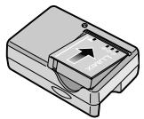 PANASONIC LUMIX DMC-FX12 - Fixez la batterie en faisant attention au sens de cette-ci. - 1