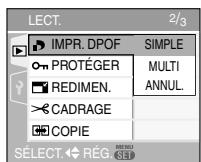 PANASONIC LUMIX DMC-FX12 - Appuyez sur / pour sélectionner [SIMPLE], [MULTI] ou [ANNUL.], puis appuyez sur [MENU/SET]. - 1