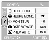 PANASONIC LUMIX DMC-FX12 - Appuyez sur  pour sélectionnner l'icone du menu [CONFIG.]. - 1