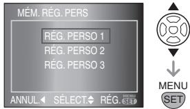 PANASONIC LUMIX DMC-L1K - Sauvegarde des réglages dans [MÉM. RÉG. PERS] - 2