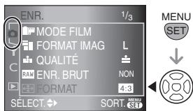 PANASONIC LUMIX DMC-L1K - Appuyez sur [MENU/SET], puis appuyez sur ◀. - 1