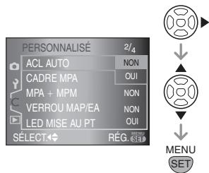 PANASONIC LUMIX DMC-L1K - Utilisation du menu [PERSONNALISER] - 4