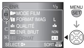 PANASONIC LUMIX DMC-L1K - Appuyez sur [MENU/SET], puis appuyez sur ◀. - 1