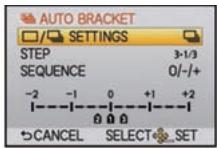 PANASONIC DMCGF3KEG - ■ Otomatik braket modunda [☐/☐ SETTINGS], [STEP] ve [SEQUENCE] ayarlarını değiştirme - 1