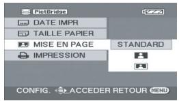 PANASONIC SDR-H250EF - Sélectionner la mise en page sous [MISE EN PAGE]. - 1