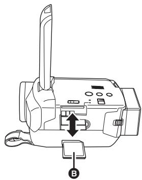 PANASONIC SDR-H250EF - Insérer la carte SD dans le logement de la carte et l'en retirer. - 1