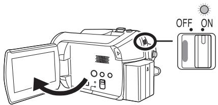 PANASONIC SDR-H250EF - ■ Mise en marche Ouvrir l'écran ACL. - 1