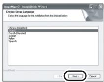 PANASONIC SDR-H250EF - Sélectionner la langue d'installation et cliquer sur [Next]. - 1