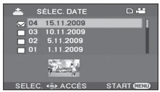 PANASONIC SDR-S26 - Sélectionner la date à copier, puis appuyer sur la manette. - 1