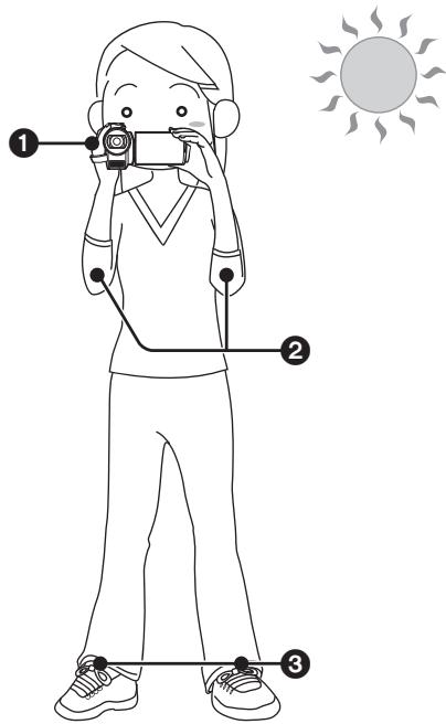 PANASONIC SDR-S26 - Positionnement de base du caméscope - 1