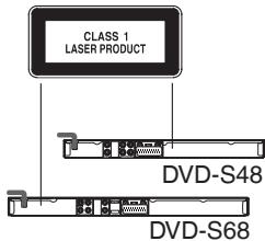 CLASS 1 LASER PRODUCT DVD-S48 DVD-S68