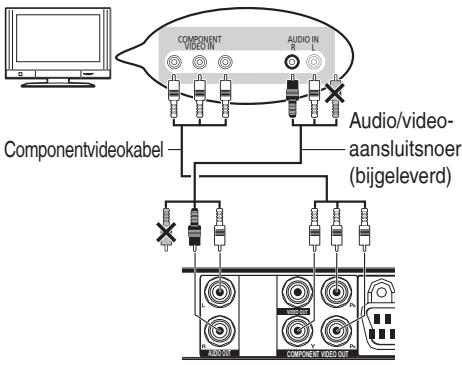 COMPONENT VIDEO IN AUDIO IN Componentvideokabel Audio/video- aansluitsnoer (bijgeleverd) AUDIO OUT COMPONENT VIDEO OUT