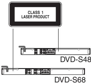 CLASS 1 LASER PRODUCT DVD-S48 DVD-S68