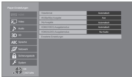 PANASONIC DMP-UB900,  DMP-UB900EGK - Menu "SETUP" - 1