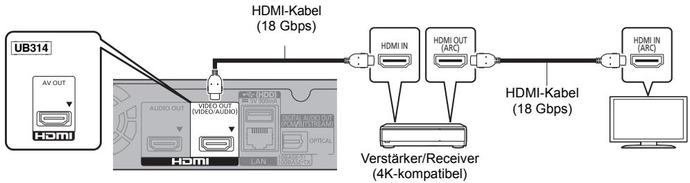 PANASONIC DMPUB404EG - Wiedergabe von Video über einen 4K-kompatiblen Fernseher und Audio über einen 4K-kompatiblen Verstärker - 1
