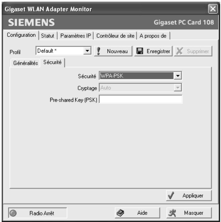 SIEMENS GIGASET PC CARD 108 - WPA-psk - 1