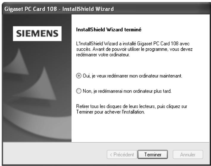 SIEMENS GIGASET PC CARD 108 - Installation des pilotes - 1