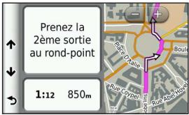 GARMIN NÜVI 3590LMT - Affichage de la page du prochain changement de direction - 1