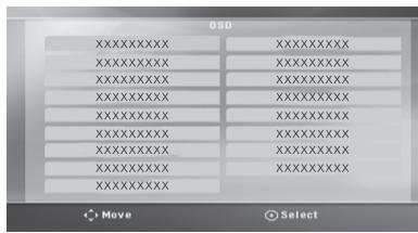 LG HT905TA - Paramètres de langue initiaux pour l'affichage à l'écran - 1
