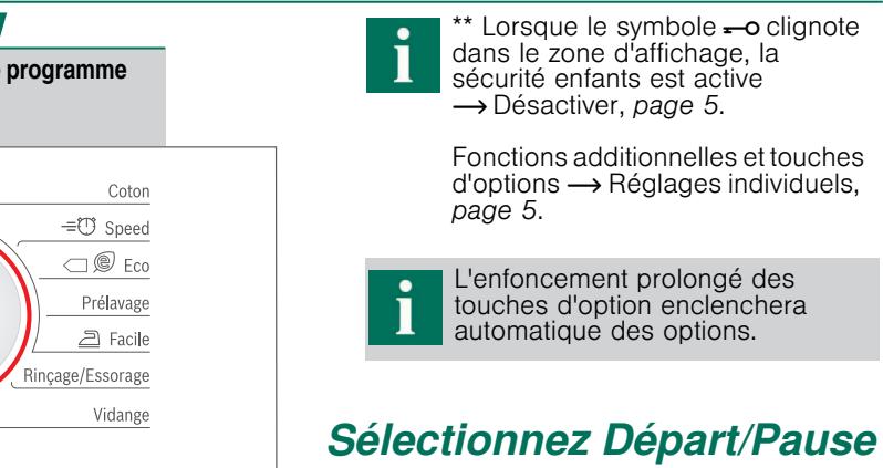 BOSCH WAE2826XFF - Régler et adapter le programme - 1