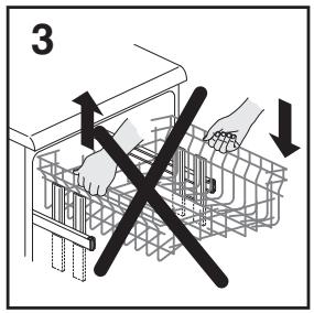 CANDY CDI 2212 - B.: NON SOLLEVARE O ABBASSARE MAI IL CESTO DA UN SOLO LATO (fig. 3). - 3