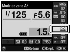 NIKON COOLPIX A - Afficher les options du mode de zone AF. - 2