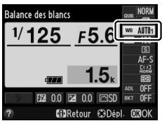 NIKON COOLPIX A - Afficher les options de balance des blancs. - 2