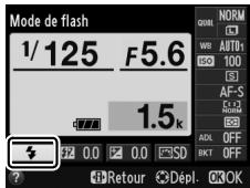 NIKON COOLPIX A - Afficher les options du mode de flash. - 2