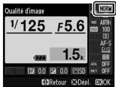 NIKON COOLPIX A - Afficher les options de qualité d'image. - 2