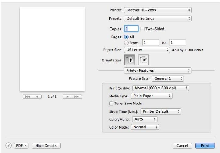 BROTHER HL-L9300CDWTT - Feature Sets: General 1 - 1
