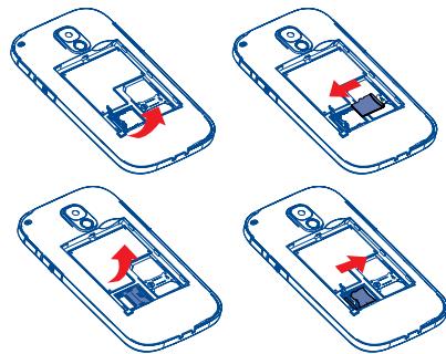 ALCATEL 20.04G - Insérer ou extraire la carte SD - 1