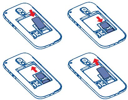 ALCATEL 20.04G - Insérer ou extraire la carte SIM - 1