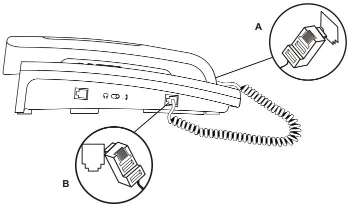 ALCATEL TEMPORIS 500 - BRANCHEMENT DU COMBINÉ - 1