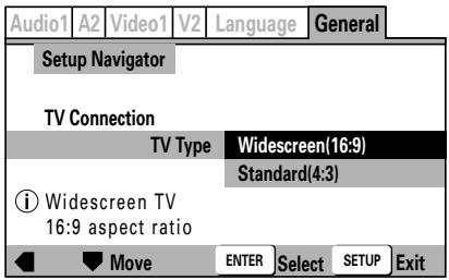 PIONEER DVJ-1000 - Wahl des Typs des angeschlossenen Fernsehgerätes - 1