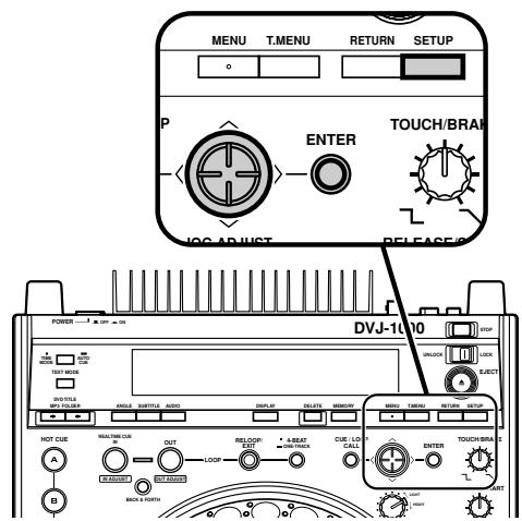 PIONEER DVJ-1000 - Pour effectuer la configuration - 1