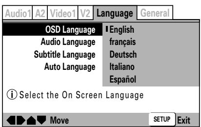 PIONEER DVJ-1000 - Réglage de "OSD Language" - 1