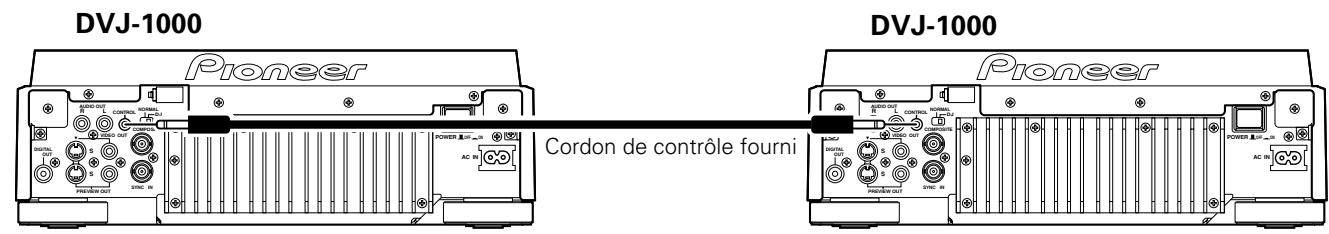 PIONEER DVJ-1000 - Connexion du cordon de commande pour la lecture à relais - 1