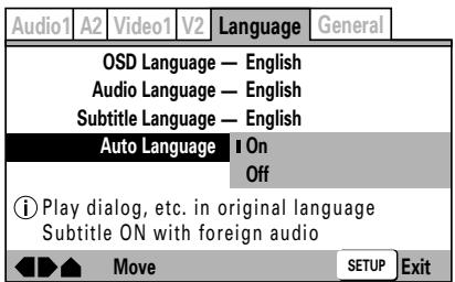 PIONEER DVJ-1000 - Automatische Einstellung der Tonspur- und Untertitelsprache - 1